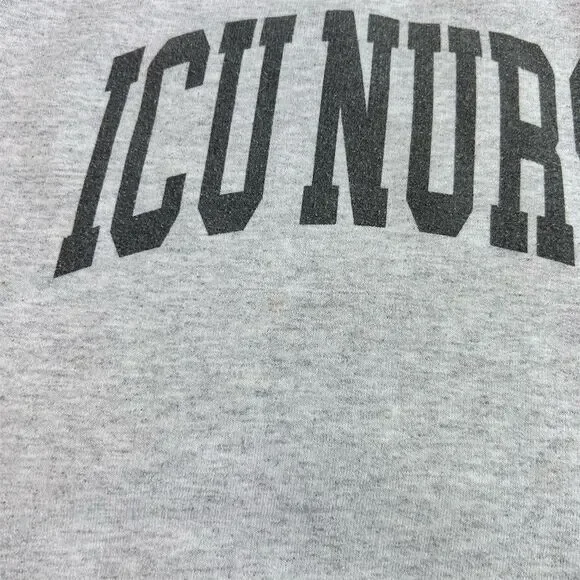 ICU Nurse Women's Gray Crew Neck Sweatshirt Size S Long Sleeve Casual, Nurse - Picture 6 of 10